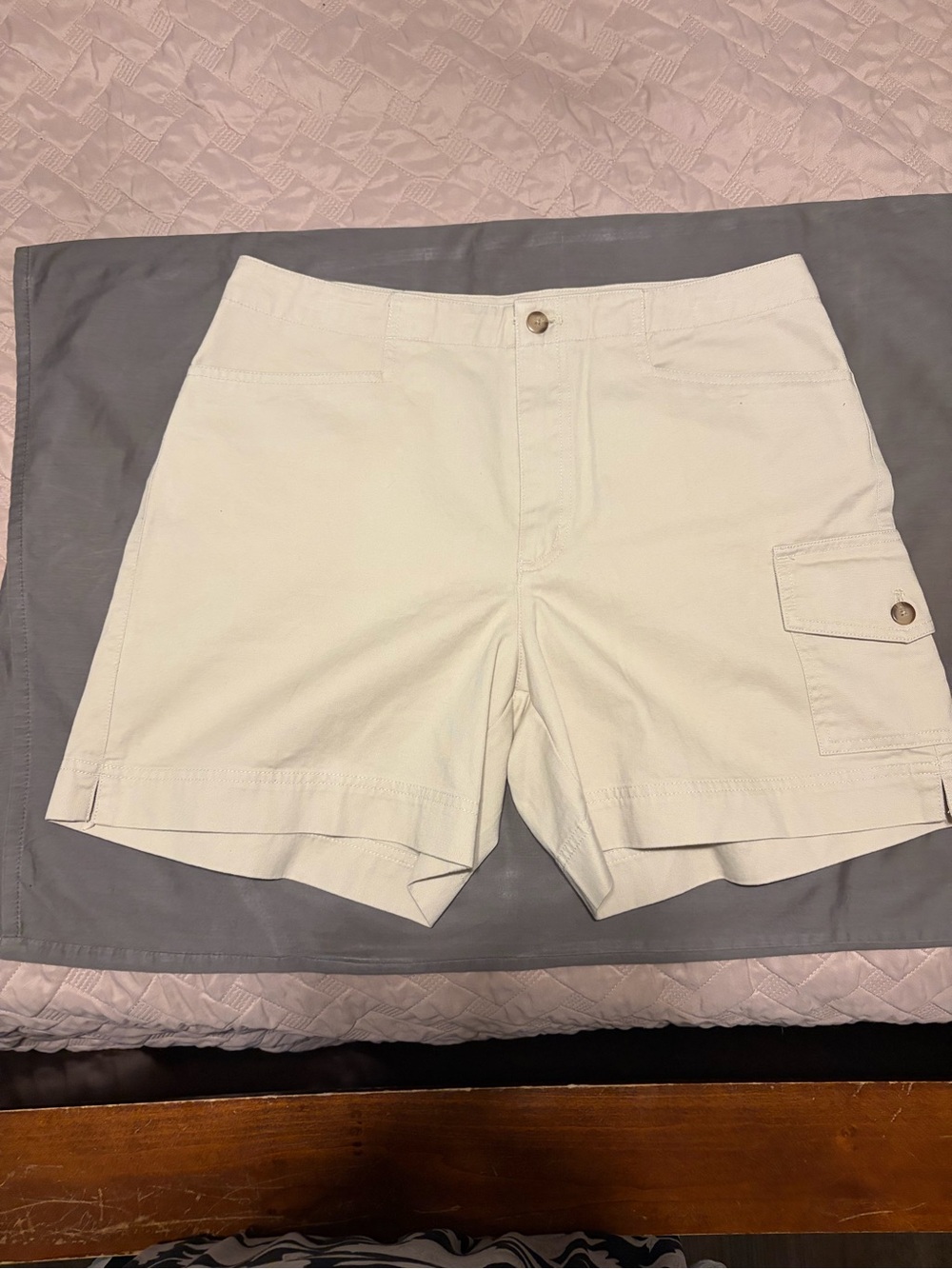 American Eagle Outfitters Beige Twill Button Front Shorts